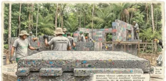 Ladrilhos de plástico reciclado: inovação tecnológica reduz déficit habitacional e poluição na Amazônia