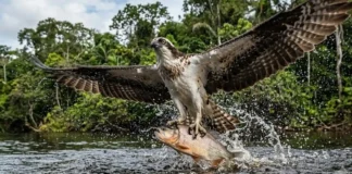 Como a águia-pescadora viaja do Canadá até a Amazônia usando garras reversíveis exclusivas para capturar peixes com precisão cirúrgica