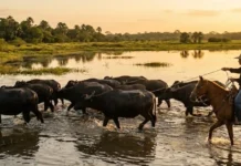 Como a Ilha de Marajó consolidou os búfalos como símbolo do turismo rural sustentável em meio aos campos alagados do Pará