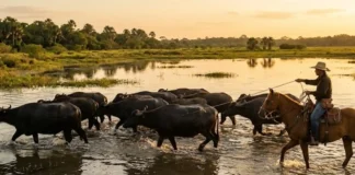 Como a Ilha de Marajó consolidou os búfalos como símbolo do turismo rural sustentável em meio aos campos alagados do Pará