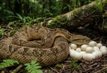 Como a surucucu-pico-de-jaca, maior víbora das Américas, desafia a ciência ao proteger seus ovos na Floresta Amazônica