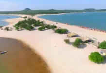 Como as praias de água doce de Alter do Chão mudam de formato conforme o nível do Rio Tapajós no Pará