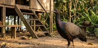 Como o jacamim combina instinto territorial aguçado e comportamento gregário para atuar como cão de guarda nas comunidades ribeirinhas da Amazônia