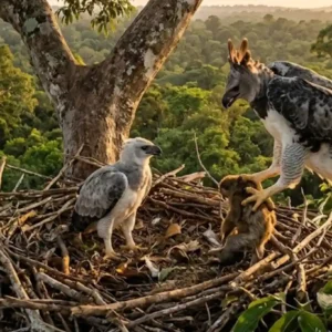 Como o longo treinamento de caça do gavião-real revela os segredos da sobrevivência na copa da Amazônia brasileira