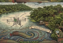 Drones brasileiros revolucionam manejo comunitário de pirarucus com contagem aérea de alta precisão na Amazônia