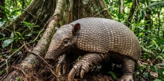 Como o raro tatu-canastra atua como engenheiro biológico ao criar abrigos vitais para a biodiversidade da Floresta Amazônica