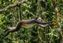 Como a cauda preênsil extraordinária do macaco-aranha garante sua sobrevivência absoluta nas copas mais altas da Floresta Amazônica