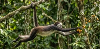 Como a cauda preênsil extraordinária do macaco-aranha garante sua sobrevivência absoluta nas copas mais altas da Floresta Amazônica