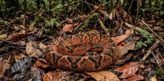 Como a camuflagem perfeita da surucucu-de-fogo desafia cientistas e molda o equilíbrio da biodiversidade na Amazônia