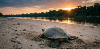 O mistério migratório da tartaruga-da-Amazônia e a urgência de preservar suas rotas e praias de desova na Bacia Amazônica