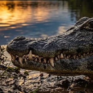 O jacaré-açu possui a maior força de mordida entre os predadores da América do Sul rivalizando com o temido crocodilo do Nilo