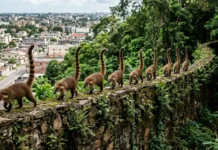 Como o quati se adaptou aos centros urbanos formando grupos organizados que vasculham lixeiras na periferia da Amazônia
