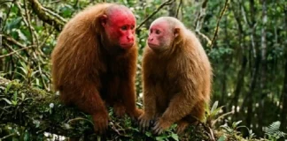 O fascinante uacari vermelho do Amazonas e como seu rosto carmesim funciona como um sinalizador de saúde para seleção sexual
