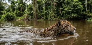 Como a onça-pintada domina ecossistemas aquáticos e caça jacarés gigantes nos rios profundos da Floresta Amazônica
