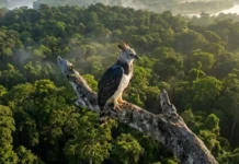 O majestoso gavião-real e a imensa floresta amazônica: como ninhos nas alturas revelam matas primárias intocadas