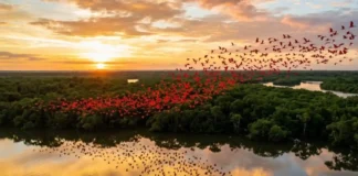 A deslumbrante ave guará e os ricos manguezais amazônicos: os grandes segredos da intensa coloração vermelha litorânea