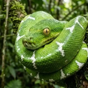 Como a fascinante cobra-papagaio utiliza a camuflagem perfeita para reinar nas copas das árvores da Floresta Amazônica