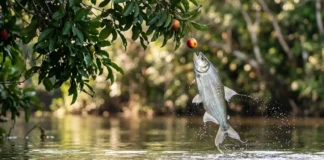 Como o peixe matrinxã cronometra saltos espetaculares sincronizados com a queda sazonal de sementes nas margens dos rios amazônicos