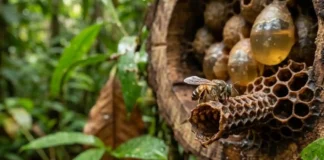 Como as abelhas nativas sem ferrão produzem mel medicinal raro na Amazônia que atinge alto valor no mercado global