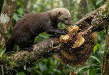Como a irara amazônica invade colmeias de abelhas africanizadas utilizando uma resistência impressionante a centenas de ferroadas