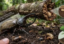 Como o besouro-rinoceronte amazônico ergue oitocentas vezes o próprio peso e recicla troncos caídos no solo florestal