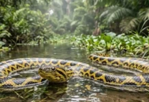 Como a sucuri-amarela da Amazônia difere da verde em tamanho e hábitat revelando a diversidade oculta das anacondas brasileiras