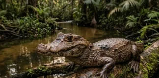 Como o jacaré-anão amazônico utiliza seu tamanho compacto para dominar igarapés estreitos e desafia o monitoramento ecológico