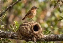 Como a engenharia do joão de barro protege filhotes usando orientação contra os ventos fortes no Cerrado