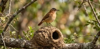Como a engenharia do joão de barro protege filhotes usando orientação contra os ventos fortes no Cerrado