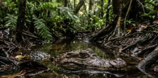 Como a morfologia compacta do jacaré-anão e o uso de microhabitats desafiam as técnicas convencionais de monitoramento bioacústico na Amazônia