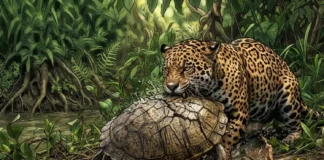 Jaguar da Amazônia demonstra mordida mais forte proporcionalmente entre felinos ao romper casco de tartaruga no Pantanal