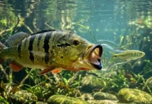 Tucunaré projeta mandíbula para criar vácuo hidrodinâmico que suga presas à distância nos rios da bacia amazônica