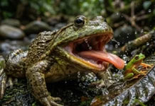 Rã touro invasora devora anfíbios e insetos nativos gerando desequilíbrio e ameaça severa à biodiversidade das águas da Amazônia