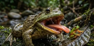 Rã touro invasora devora anfíbios e insetos nativos gerando desequilíbrio e ameaça severa à biodiversidade das águas da Amazônia