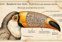 A origem tupi da palavra tucano e a engenharia biológica por trás do bico que define a ave