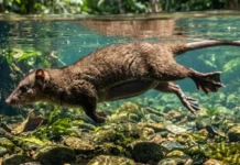 Único marsupial aquático do mundo veda bolsa com esfíncter muscular e cria submarino biológico na Amazônia