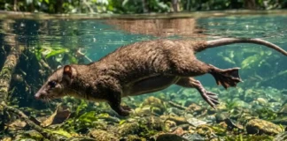 Único marsupial aquático do mundo veda bolsa com esfíncter muscular e cria submarino biológico na Amazônia
