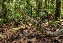 Cobra mais rápida do Brasil dispensa tática de emboscada e usa perseguição ativa para abater presas na floresta