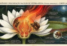 Termogênese na água como a vitória-régia aquece a própria flor para atrair e prender besouros polinizadores