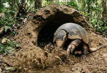 Engenheiros da terra e como o tatu-canastra cava supertocas que moldam a biodiversidade na floresta