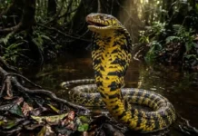 Como a ágil caninana combina o blefe do pescoço inflado e a vibração da cauda para imitar duas serpentes perigosas ao mesmo tempo