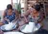 Mulheres lideram nova geração de negócios da sociobiodiversidade na Amazônia Mulheres indígenas realizam o beneficiamento de matérias-primas da floresta em atividade ligada à produção comunitária e à valorização de conhecimentos tradicionais (Foto: André+Carioba)