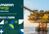 Amazon Energy 2026 debate o futuro energético da Amazônia em Belém Arte do evento Amazon Energy 2026, da FIEPA, com plataforma de petróleo offshore
