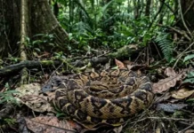Surucucu-pico-de-jaca injeta grande volume de peçonha em uma única picada mas evita o confronto com seres humanos