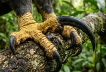 Garras do gavião-real exercem pressão avassaladora para arrancar presas das copas das árvores na Amazônia