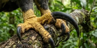 Garras do gavião-real exercem pressão avassaladora para arrancar presas das copas das árvores na Amazônia