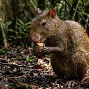 Cutia atua como engenheira florestal ao enterrar castanhas-do-pará e esquecer sementes que dão origem a árvores gigantes na Amazônia