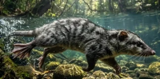 Cuíca-d'água: o único marsupial aquático das Américas que mergulha com uma bolsa impermeável para proteger os filhotes