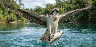 Águia-pescadora realiza migração transcontinental de milhares de quilômetros para pescar nos rios da Amazônia