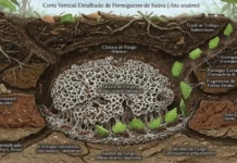 Agricultura subterrânea a formiga-cortadeira opera como mestre da agricultura simbiótica e alimenta milhões de indivíduos com fungos na escuridão do solo